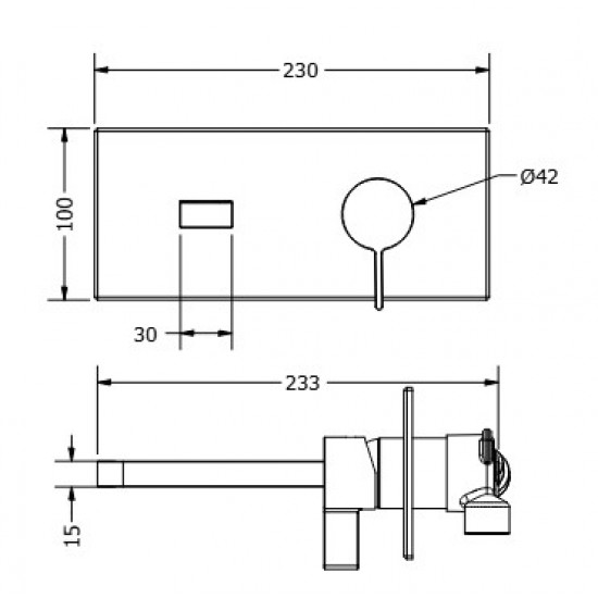 Εντοιχισμένη Μπαταρία Νιπτήρα Modea Eclipse 00-02016/B Μαύρη Ματ